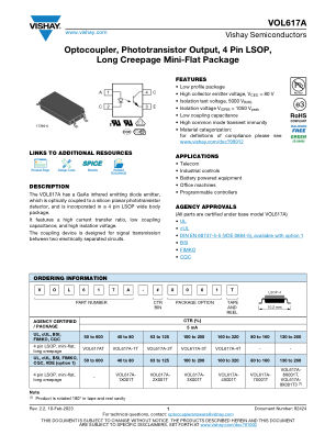 VOL617A datasheet cover page