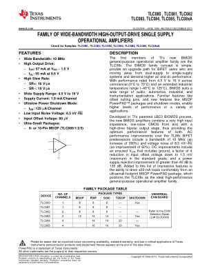 TLC085A datasheet cover page