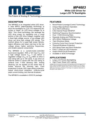 MP4603 datasheet cover page