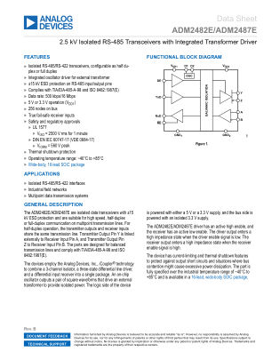 ADM2482E datasheet cover page