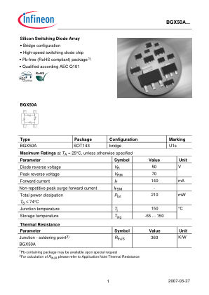 BGX50A datasheet cover page