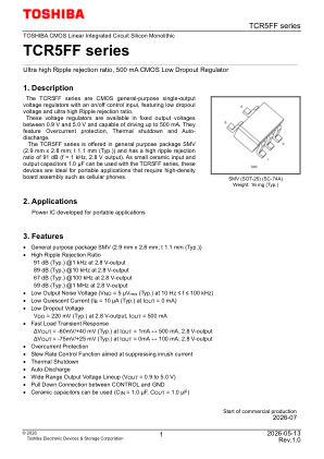 TCR5FF22A datasheet cover page