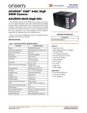 ACUROS-0640-GIGE-003 数据手册首页