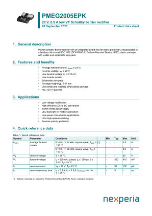 PMEG2005EPK datasheet cover page
