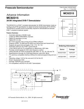 MC92315 数据手册首页