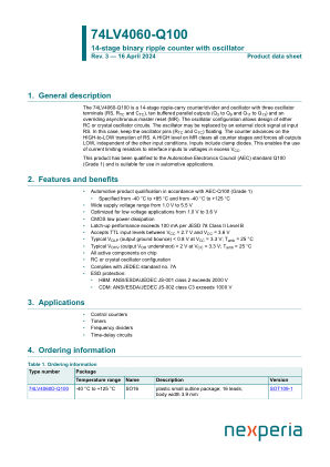 74LV4060PW-Q100J datasheet cover page