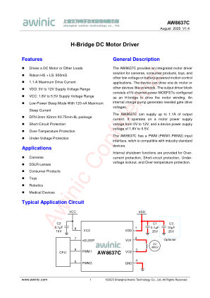 AW8637C datasheet cover page