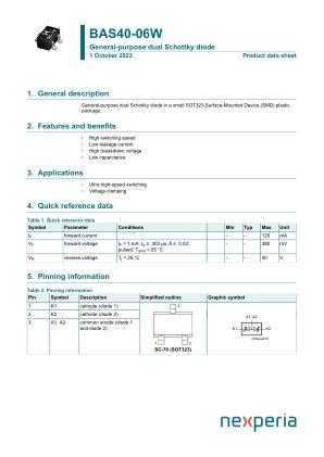 BAS40-06WF datasheet cover page