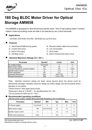 AM9858 datasheet cover page