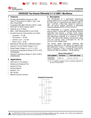 HD3SS3202 datasheet cover page