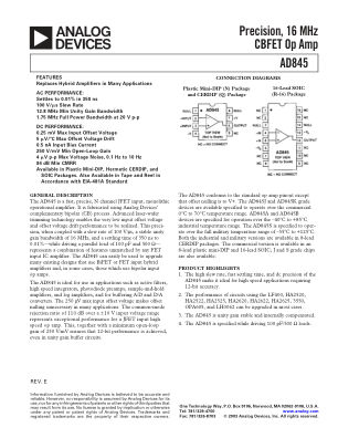 AD845 数据手册首页