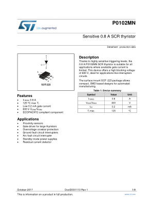 P0102MN datasheet cover page