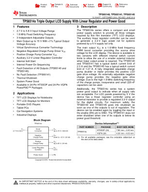 TPS65145 datasheet cover page