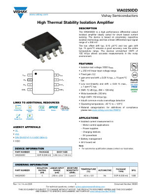 VIA0250DD datasheet cover page