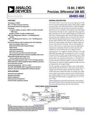 AD4003-KGD 数据手册首页