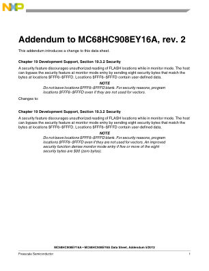 MC68HC908EY16A datasheet cover page