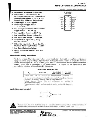 LM239A-Q1 数据手册首页