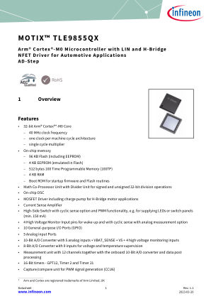 TLE9855QX datasheet cover page