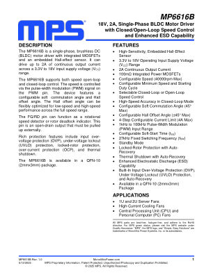 MP6616B datasheet cover page