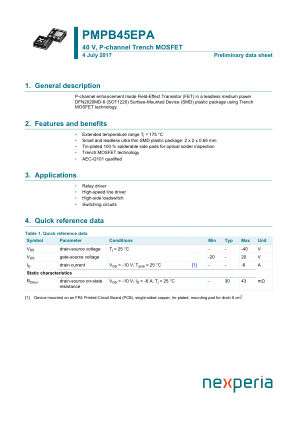 PMPB45EPAX datasheet cover page