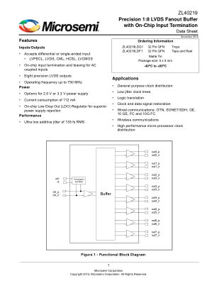 ZL40219LDG1 数据手册首页