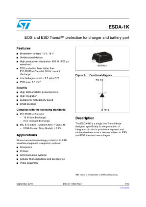 ESDA-1K 数据手册首页