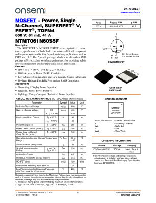 NTMT061N60S5F datasheet cover page