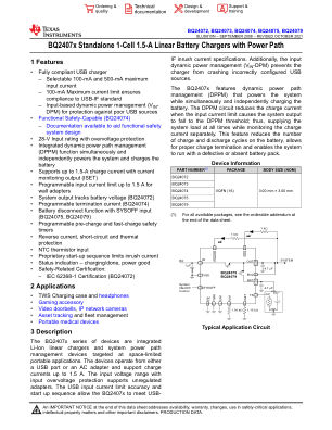 BQ24079 datasheet cover page