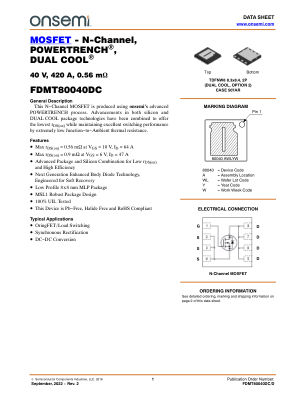 FDMT80040DC datasheet cover page
