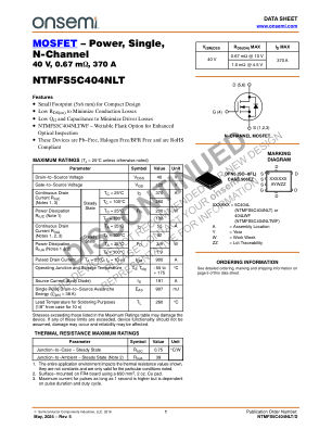 NTMFS5C404NLT 数据手册首页