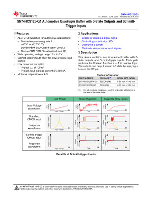 SN74HCS126-Q1 数据手册首页