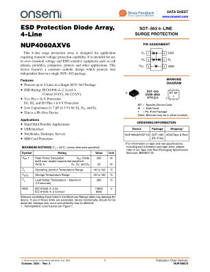 NUP4060AXV6 数据手册首页