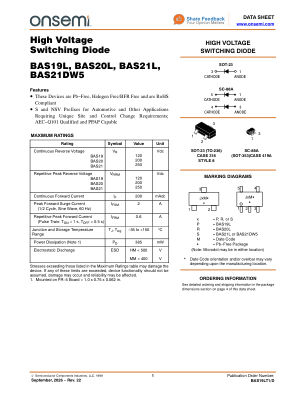 BAS19LT1 数据手册首页