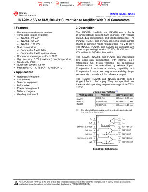 INA205 datasheet cover page