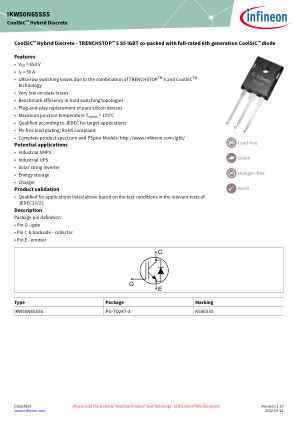 IKW50N65SS5 数据手册首页