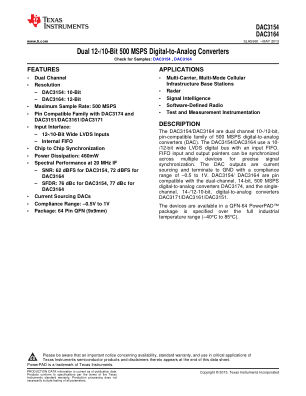 DAC3164 datasheet cover page
