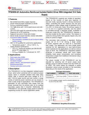 TPSI3050-Q1 datasheet cover page