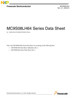 MC9S08LH64 数据手册首页