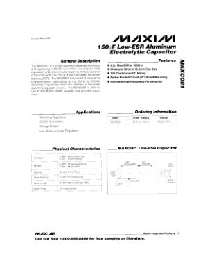 MAXC001 数据手册首页