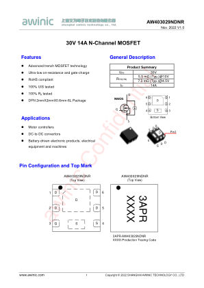 AW403029 datasheet cover page