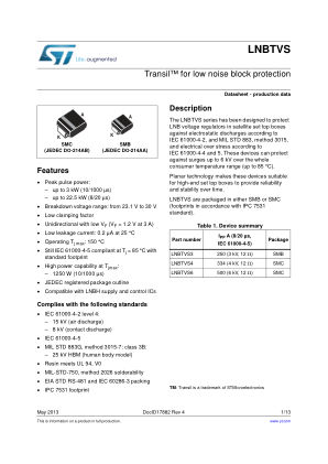 LNBTVS3 datasheet cover page