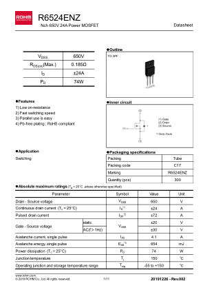 R6524ENZ 数据手册首页