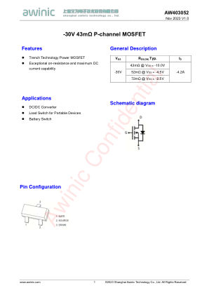AW403052 datasheet cover page