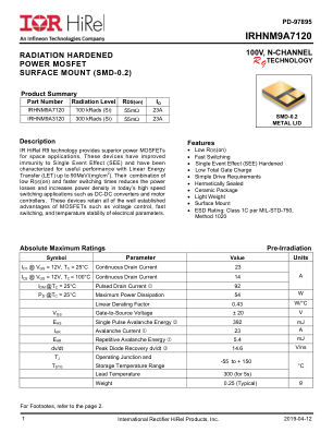 IRHNM9A3120SCS datasheet cover page