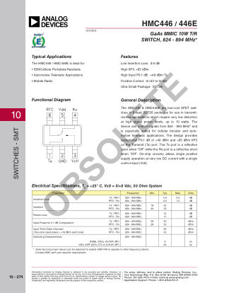 HMC446 datasheet cover page