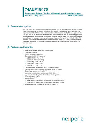 74AUP1G175GW datasheet cover page