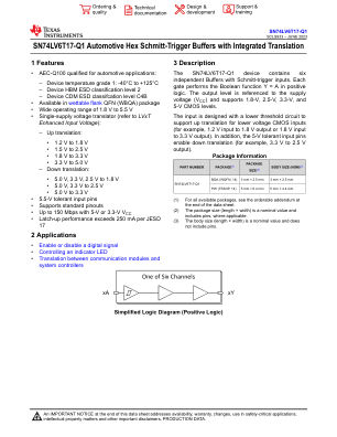 SN74LV6T17-Q1 datasheet cover page