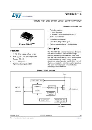 VN540SP-E datasheet cover page