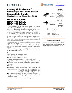 MC74HCT4051A datasheet cover page