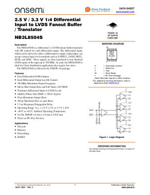 NB3L8504S datasheet cover page
